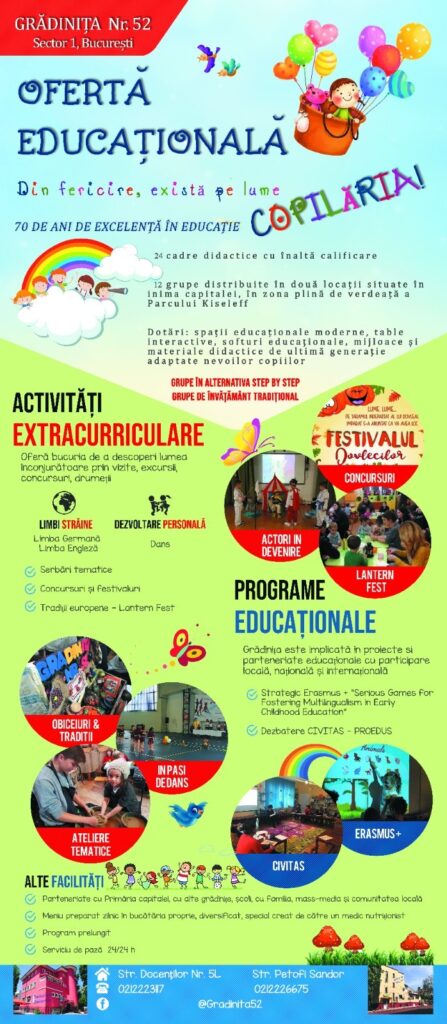 gradinita 52 Oferta educationala